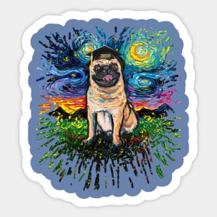 Happy Fawn Pug Night 2020 Graduation (splash version) T-Shirt Sticker